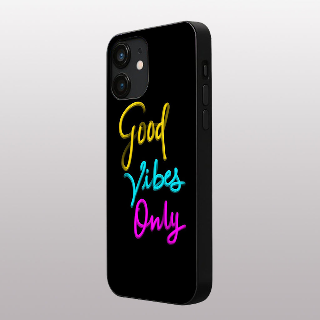 Good Vibes Only pattern phone case for iphone 12 mini | Glass case