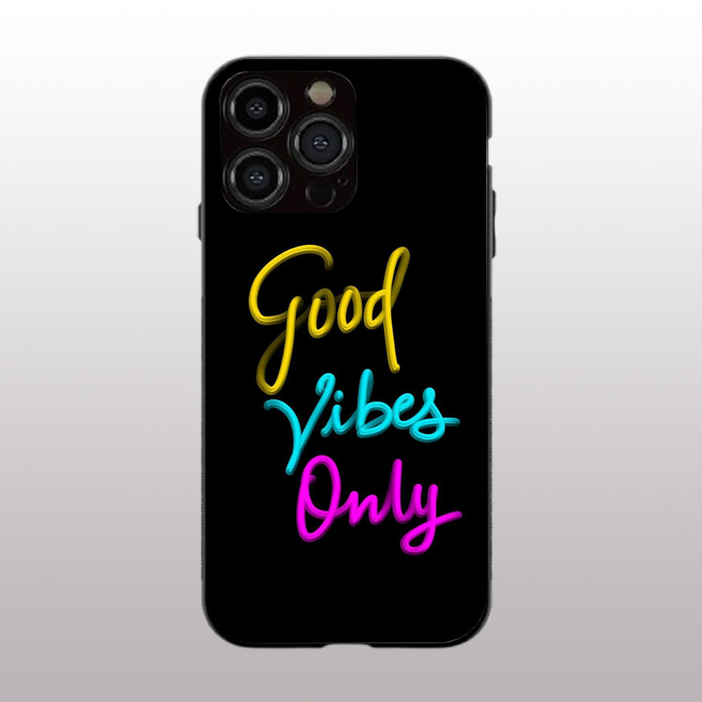 Good Vibes Only pattern phone case for iphone 16 pro max | Glass case