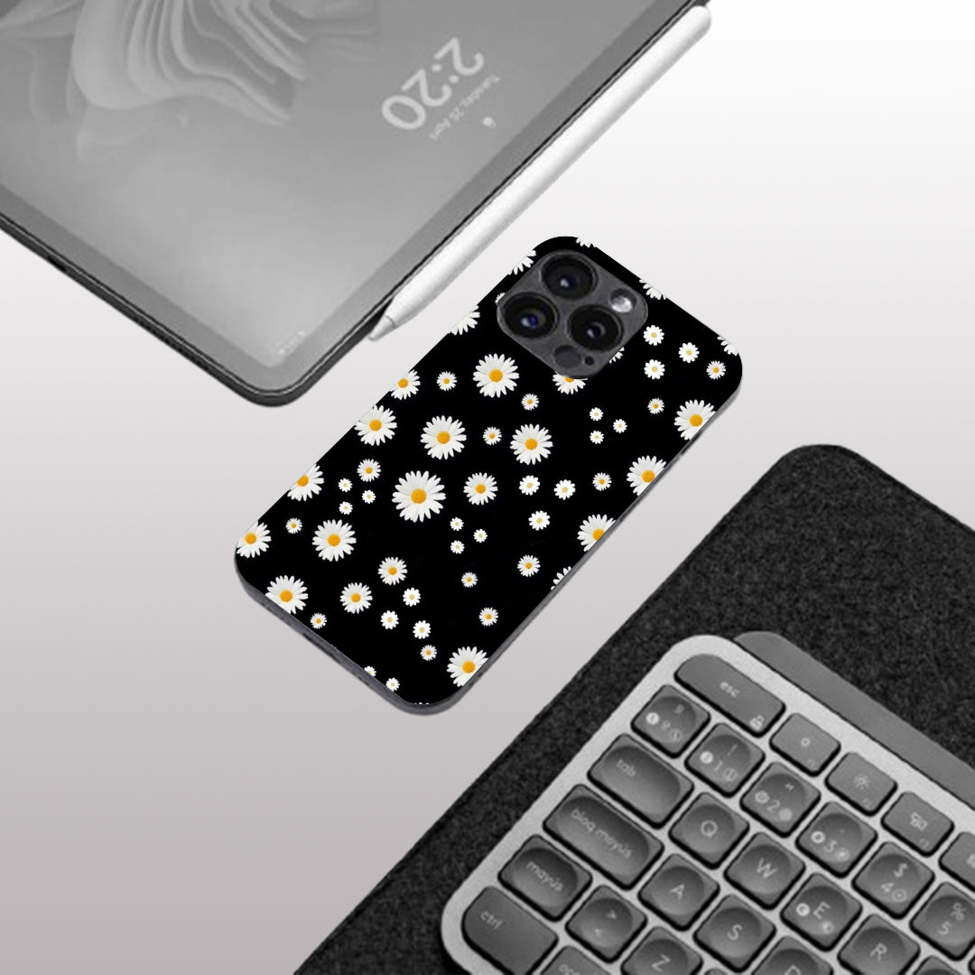 Lil Flowers pattern phone case for iphone 16 pro max | Glass case