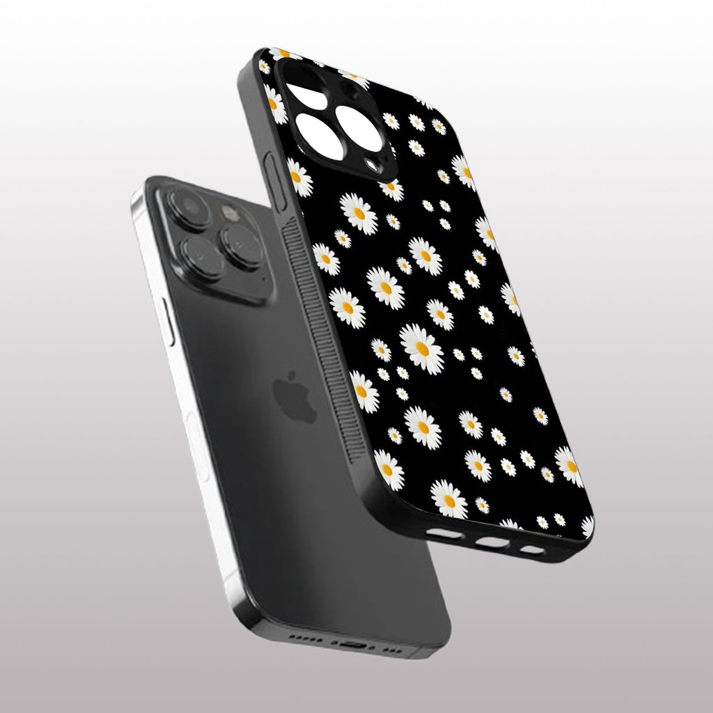 Lil Flowers pattern phone case for iphone 15 pro max | Glass case