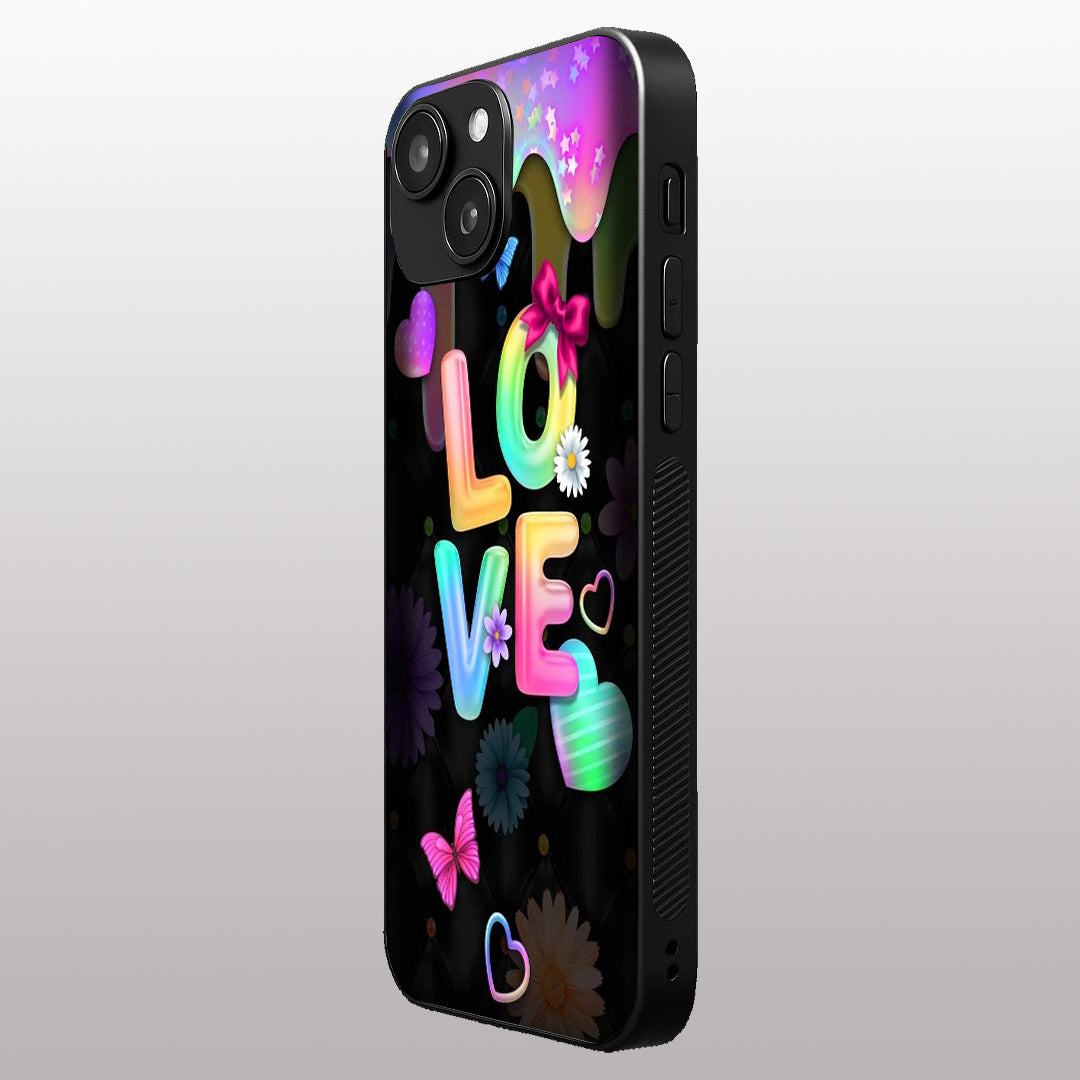 Love pattern phone case for iphone 13 mini | Glass case