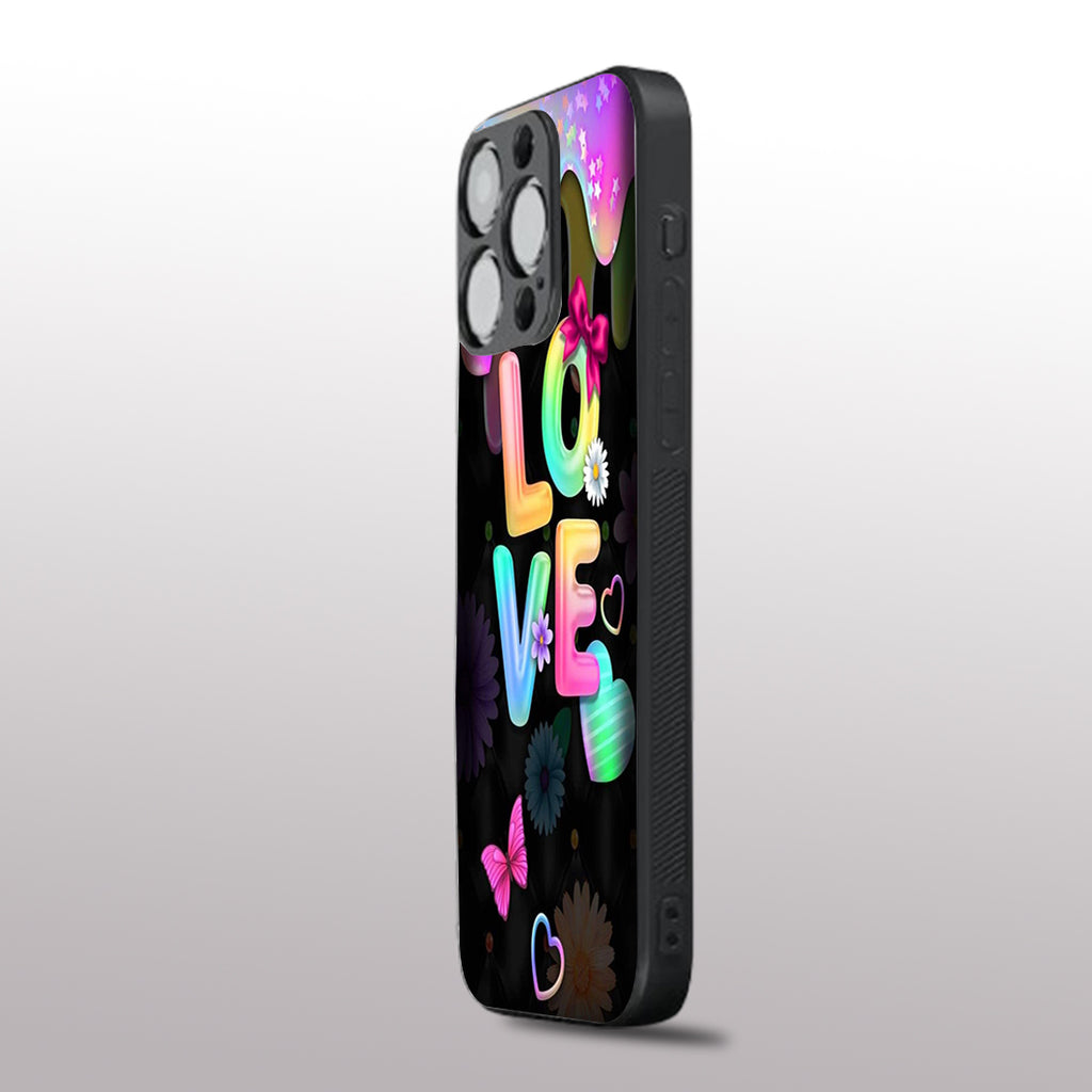 Love pattern phone case for iphone 16 pro | Glass case