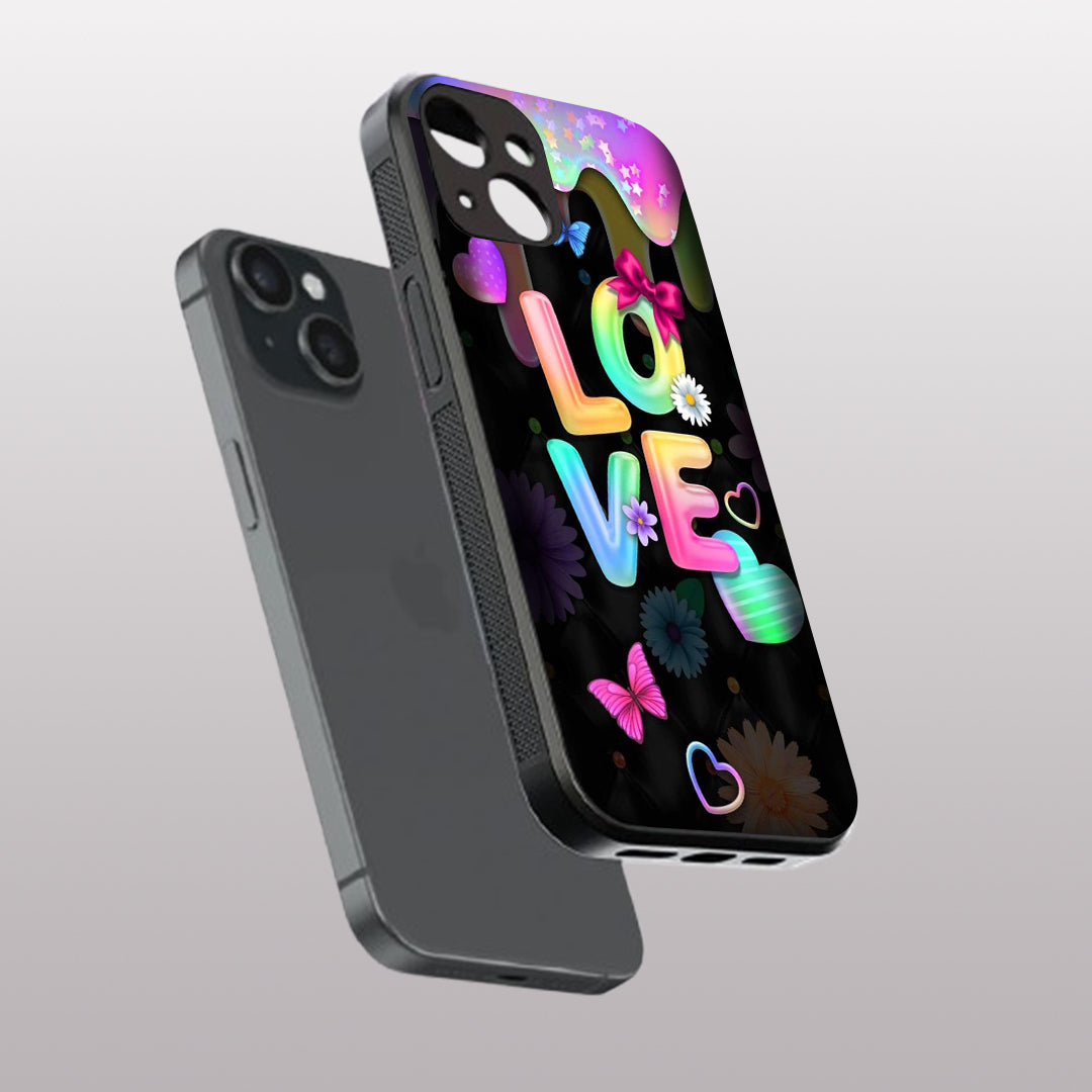 Love pattern phone case for iphone 13 | Glass case