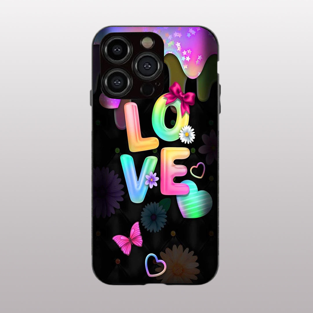 Love pattern phone case for iphone 12 pro | Glass case