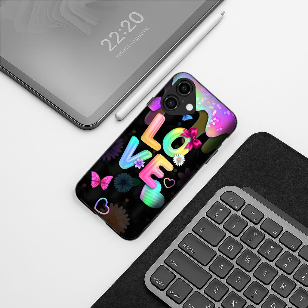 Love pattern phone case for iphone 16 | Glass case