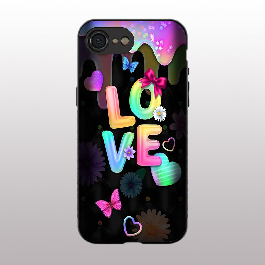 Love pattern phone case for iphone 16E | Glass case