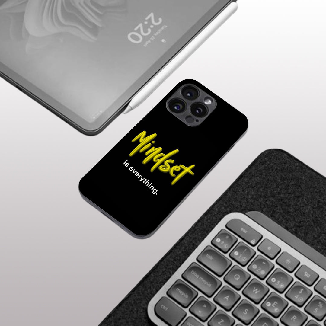 Mindset is everything pattern phone case for iphone 15 pro | Glass case