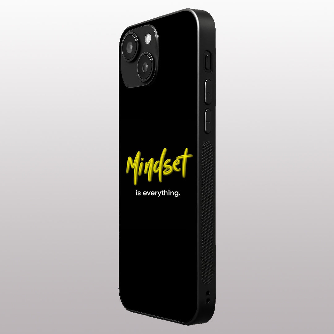 Mindset is everything pattern phone case for iphone 15 plus | Glass case