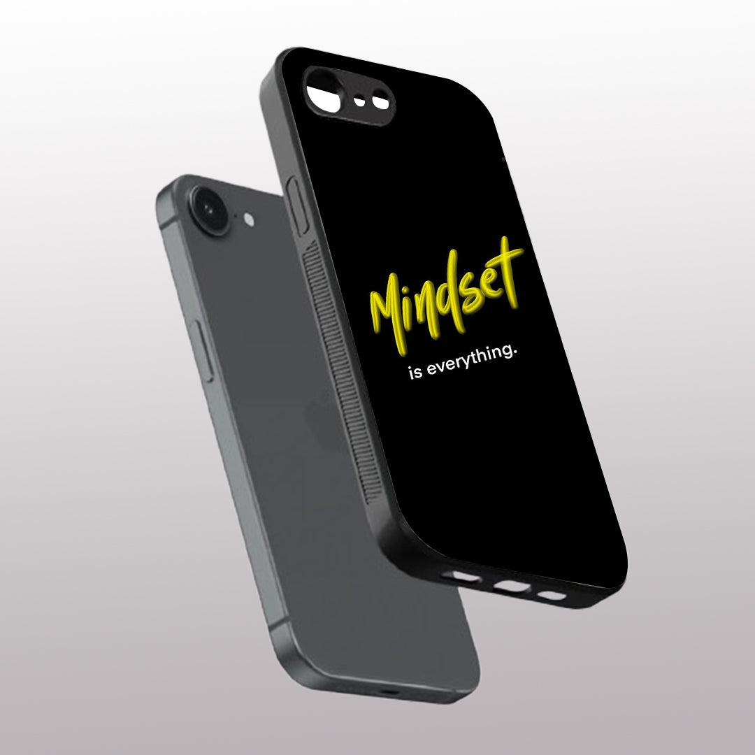 Mindset is everything pattern phone case for iphone 16E| Glass case