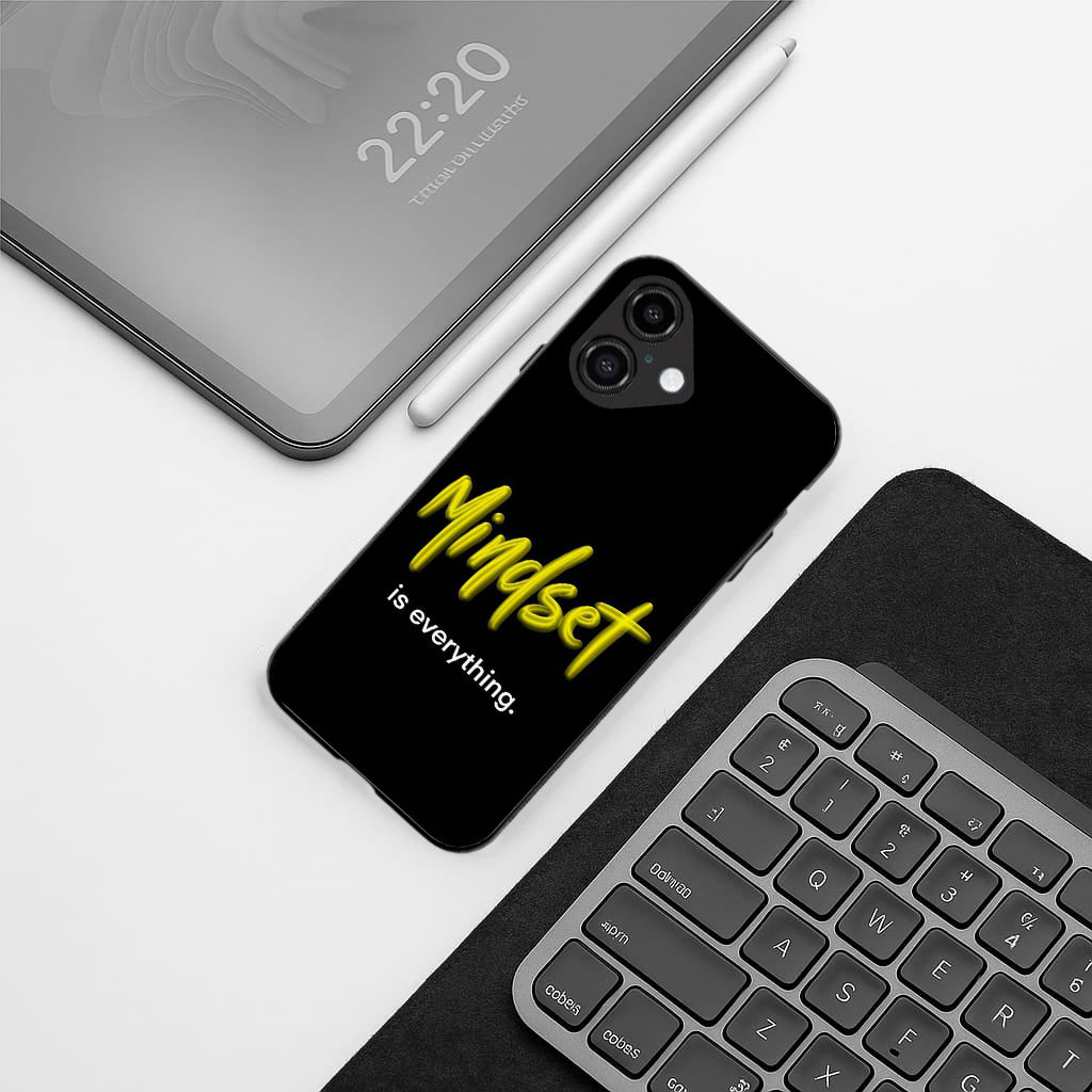 Mindset is everything pattern phone case for iphone 16 | Glass case