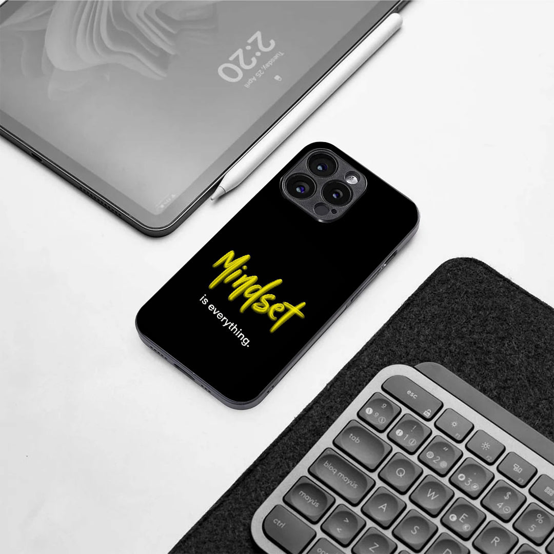Mindset is everything pattern phone case for iphone 12 pro max | Glass case