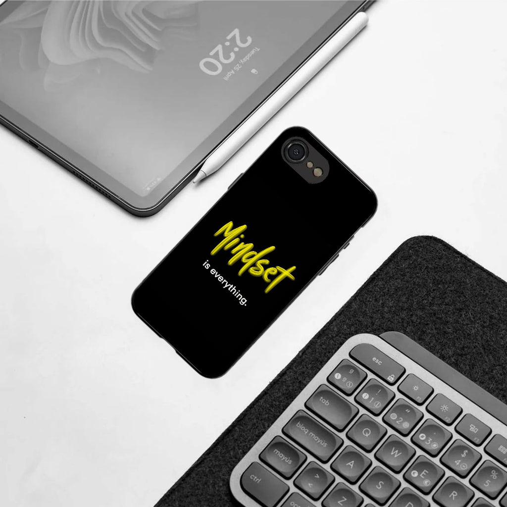Mindset is everything pattern phone case for iphone 16E| Glass case