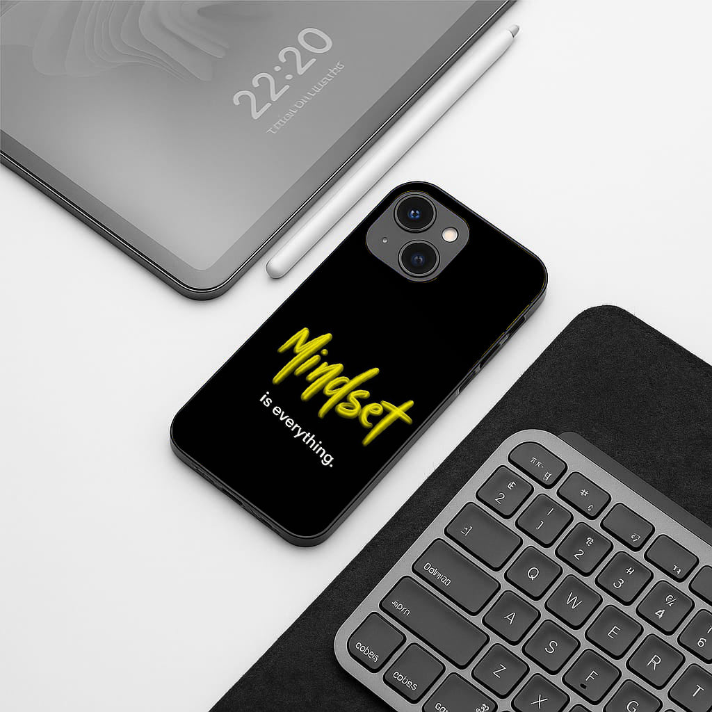 Mindset is everything pattern phone case for iphone 13 mini | Glass case