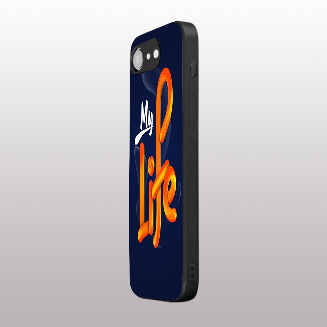My Life pattern phone case for iphone 16E | Glass case