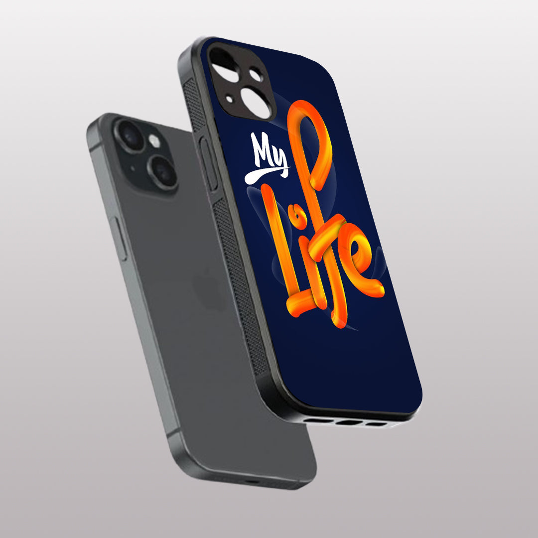 My Life pattern phone case for iphone 15 | Glass case