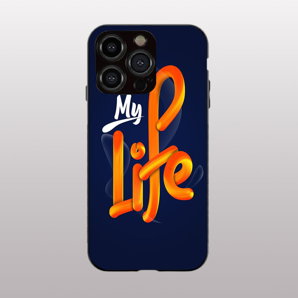 My Life pattern phone case for iphone 13 pro | Glass case