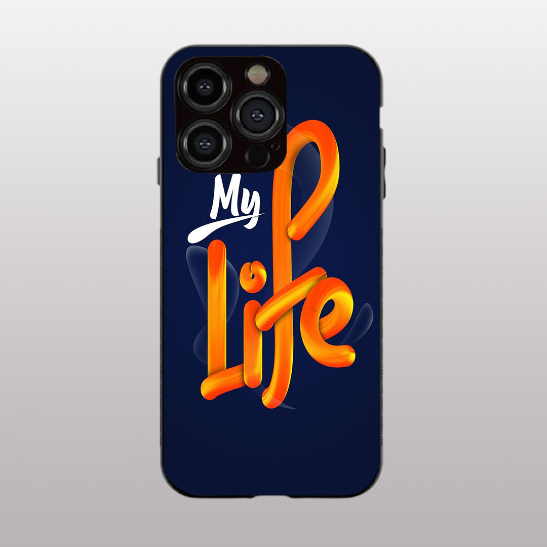 My Life pattern phone case for iphone 13 pro | Glass case