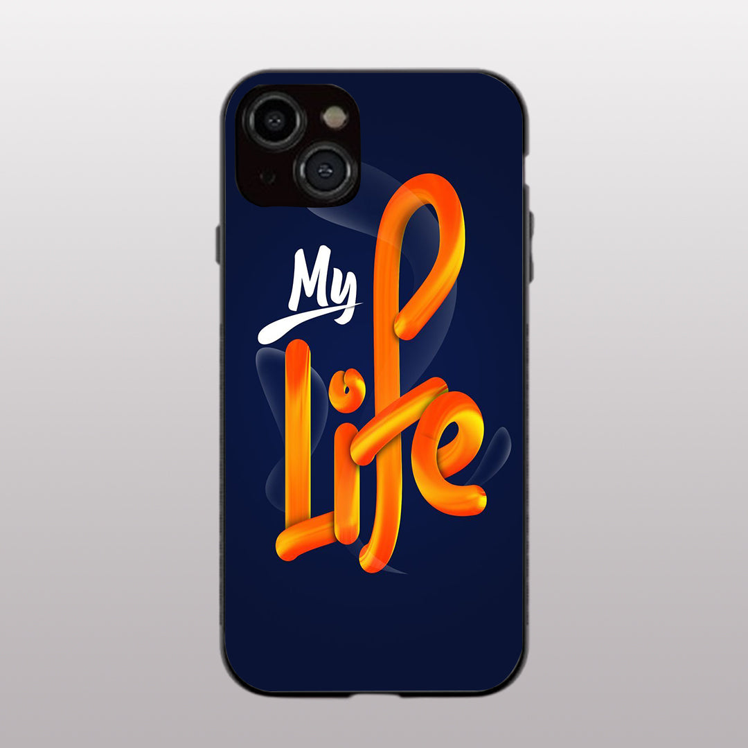 My Life pattern phone case for iphone 13 | Glass case