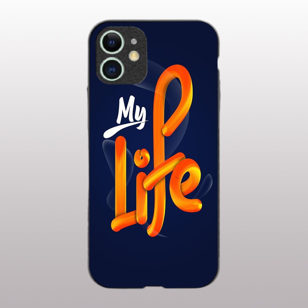 My Life pattern phone case for iphone 12 mini |Glass case