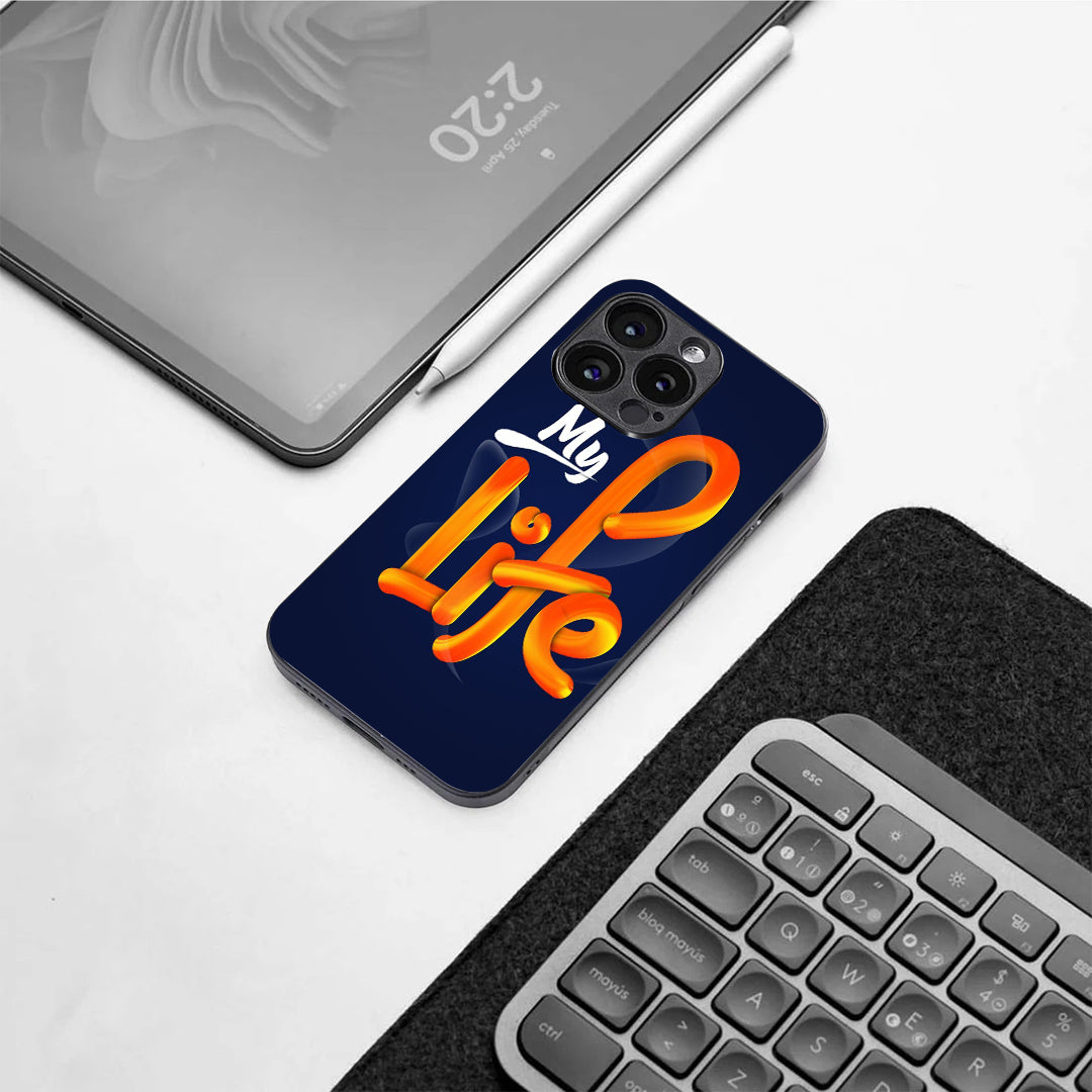My Life pattern phone case for iphone 11 pro |Glass case