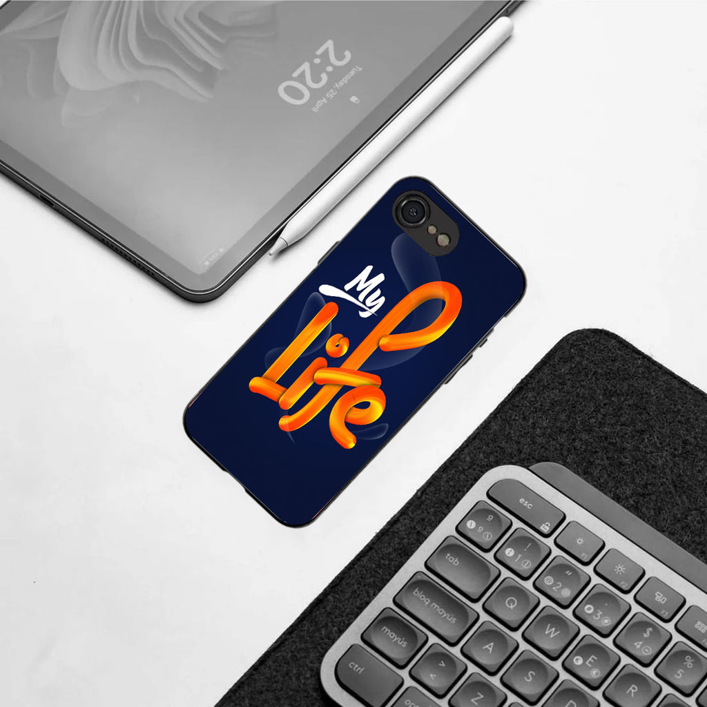 My Life pattern phone case for iphone 16E | Glass case