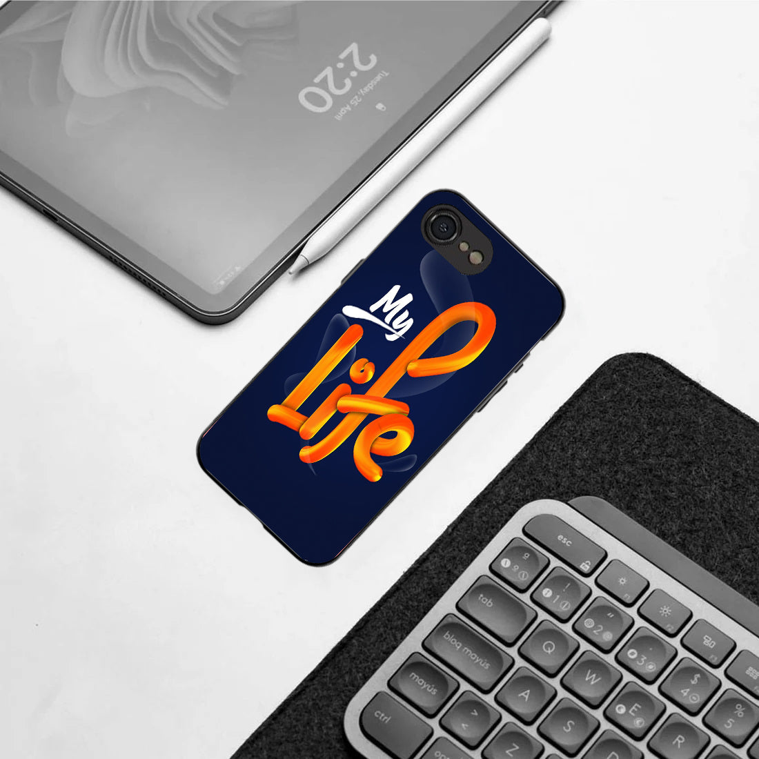 My Life pattern phone case for iphone 16E | Glass case
