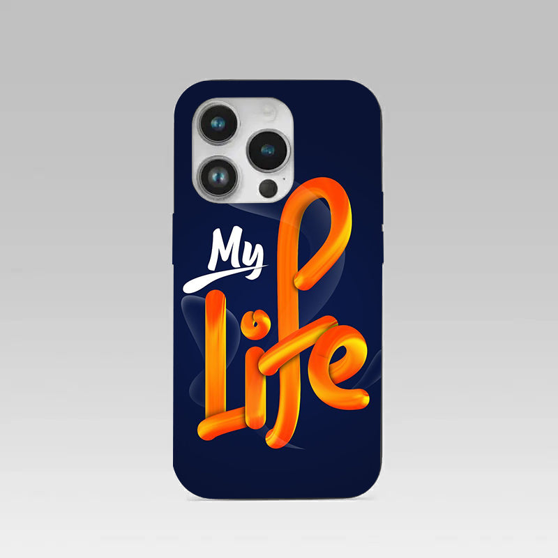 My Life pattern phone case for iphone  14 pro | Glass case