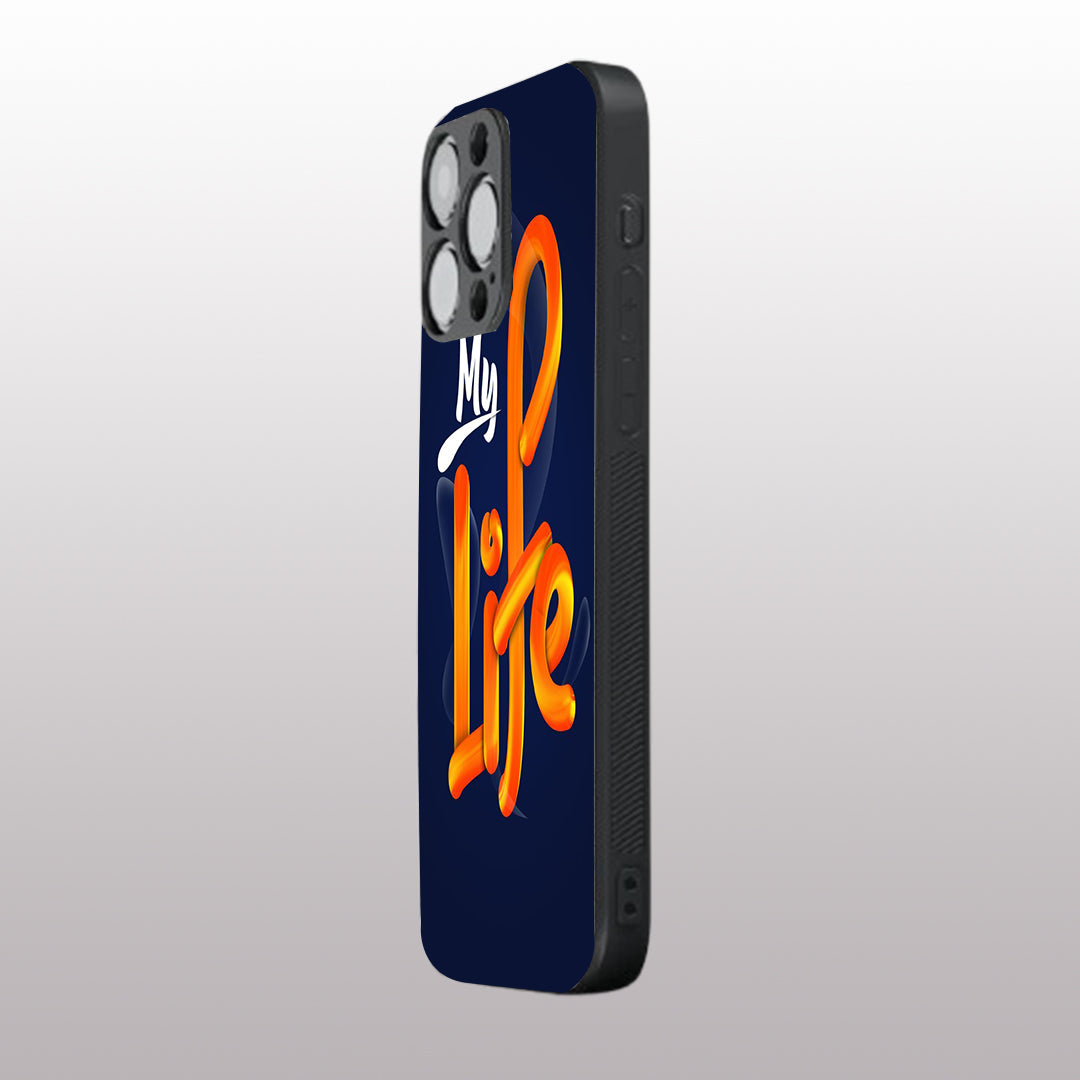 My Life pattern phone case for iphone 16 pro max | Glass case