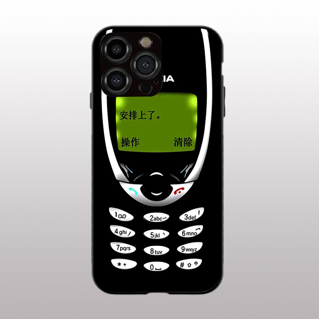 Nokia pattern phone case for iphone 15 pro max| Glass case