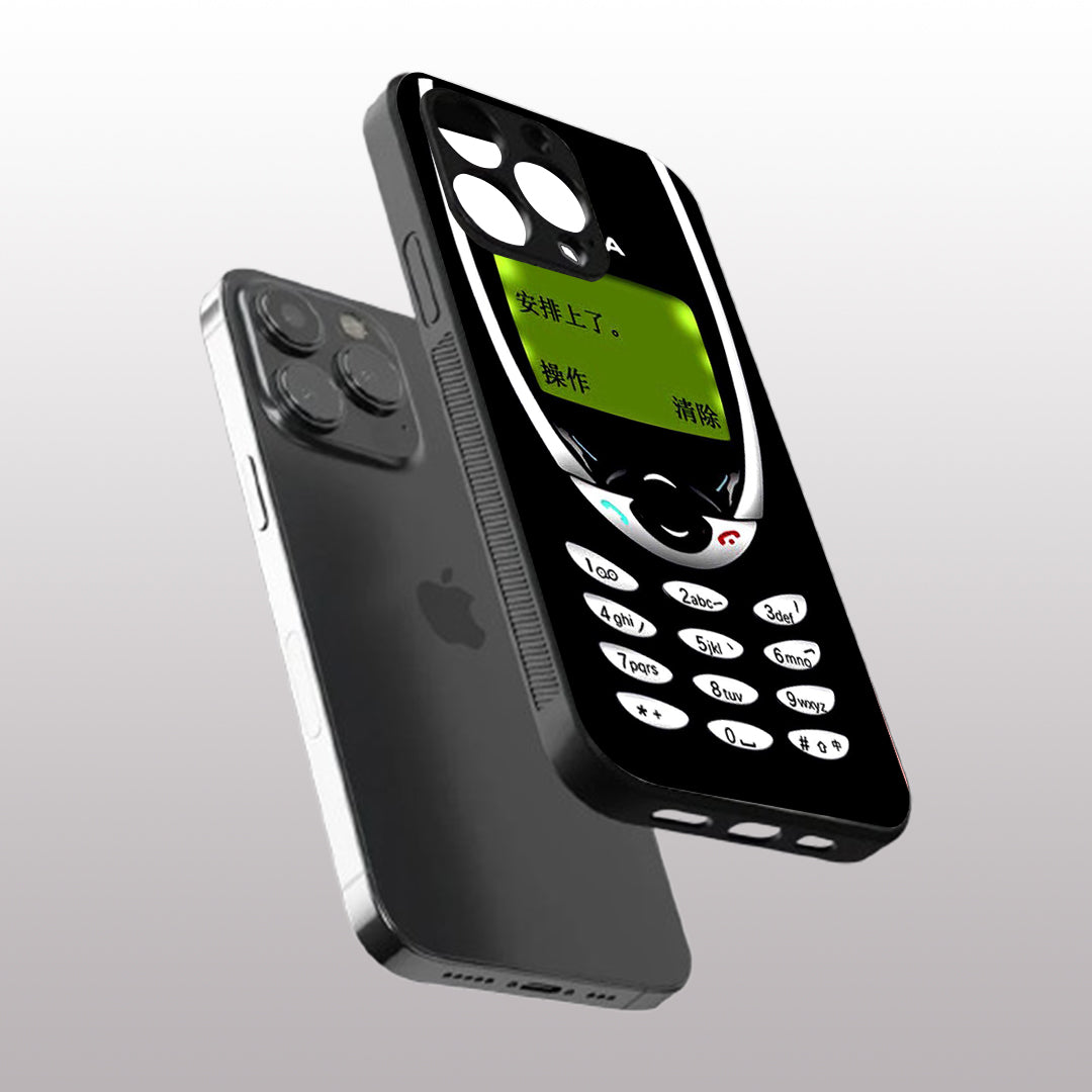 Nokia pattern phone case for iphone 15 pro max| Glass case