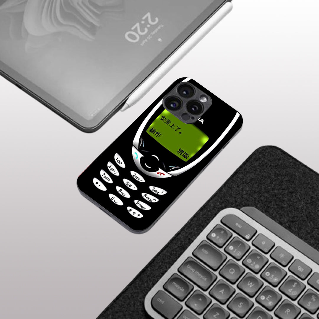 Nokia pattern phone case for iphone 15 pro max| Glass case