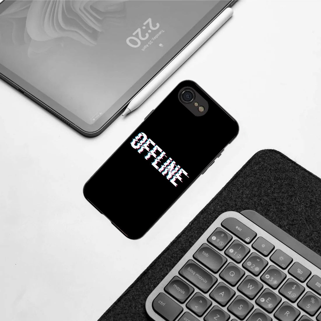 Offline pattern phone case for iphone 16E | Glass case