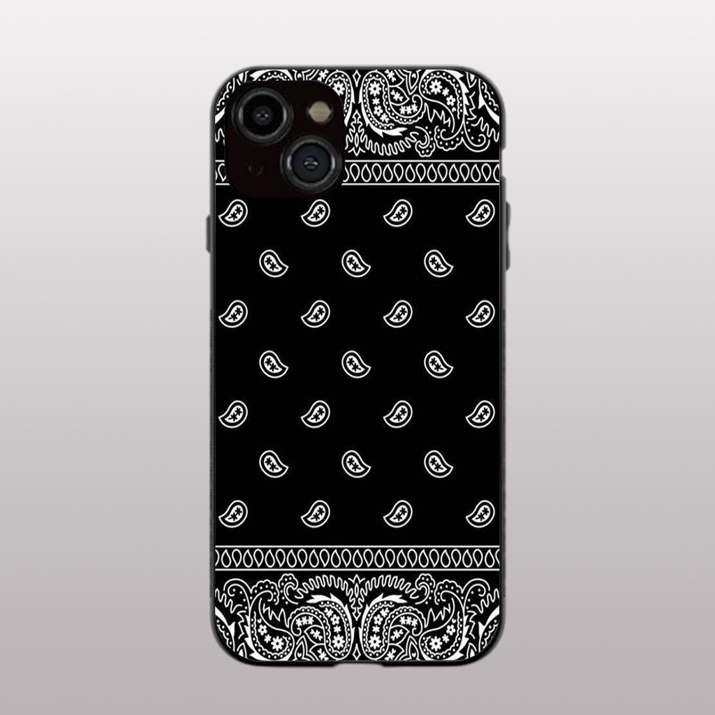 Paisley Black pattern phone case for iphone 13 mini | Glass case