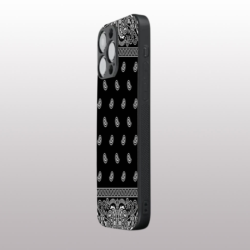 Paisley Black pattern phone case for iphone 15 pro max | Glass case