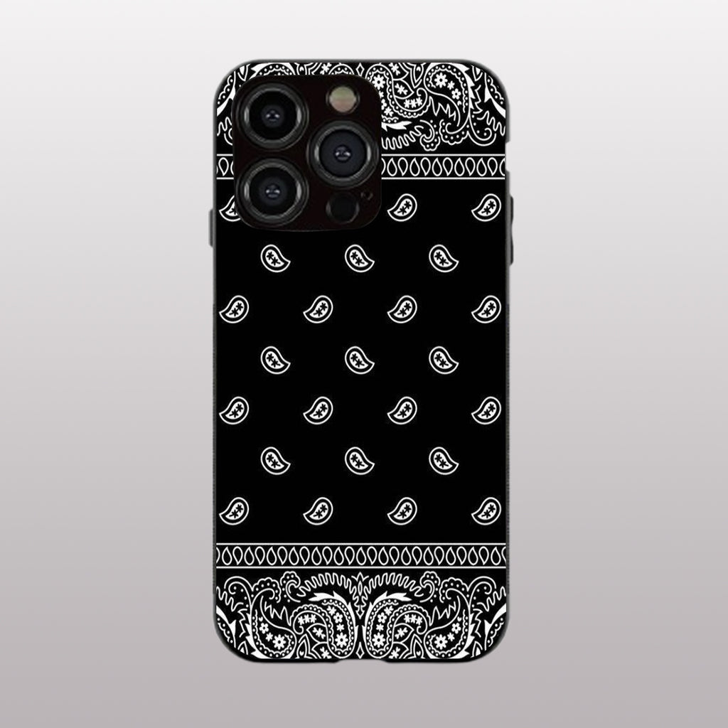 Paisley Black pattern phone case for iphone 12 pro | Glass case