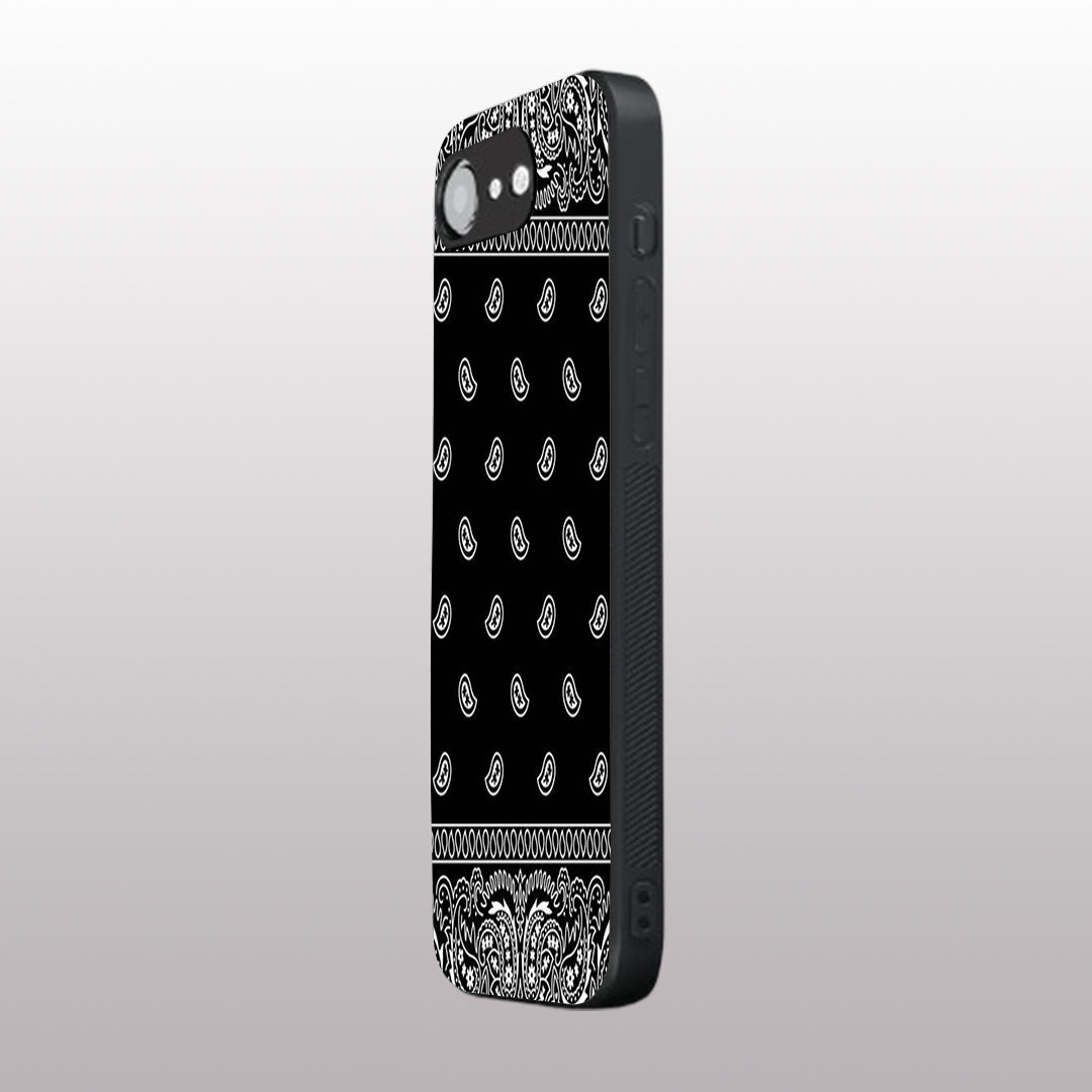 Paisley Black pattern phone case for iphone 16E | Glass case