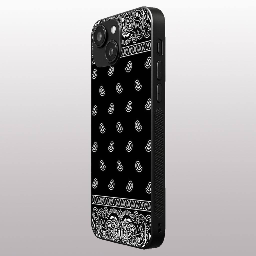 Paisley Black pattern phone case for iphone 14 | Glass case