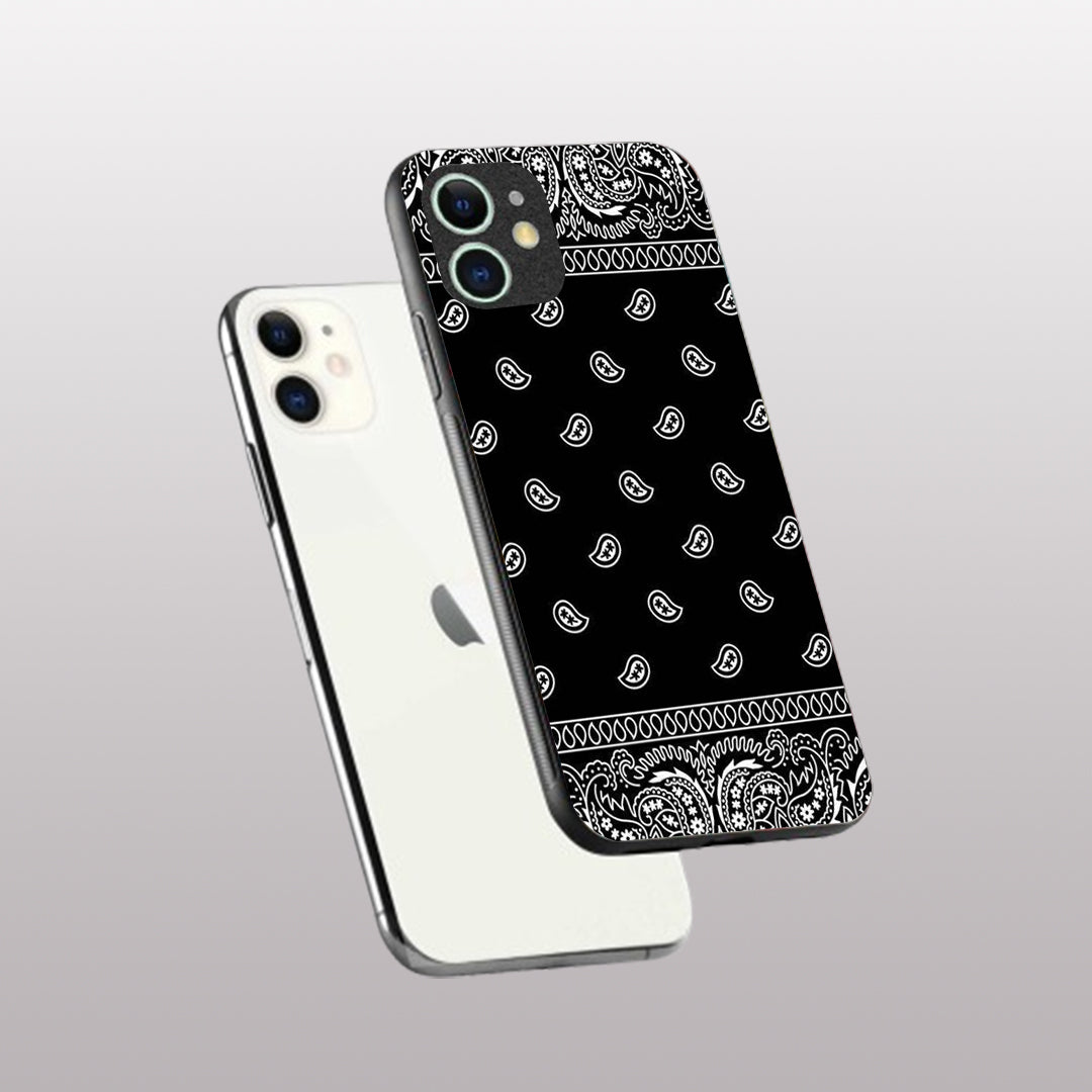 Paisley Black pattern phone case for iphone 12|Glass case