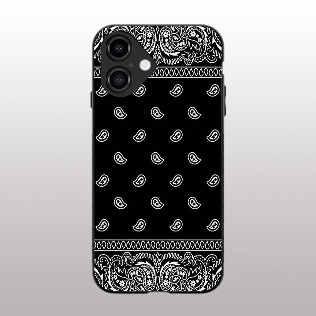 Paisley Black pattern phone case for iphone 16 | Glass case