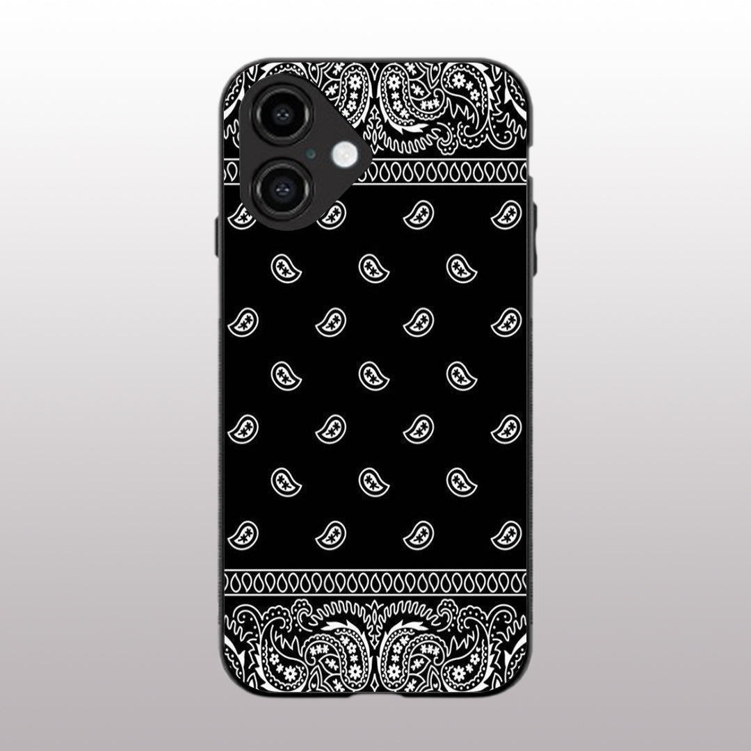 Paisley Black pattern phone case for iphone 16 | Glass case