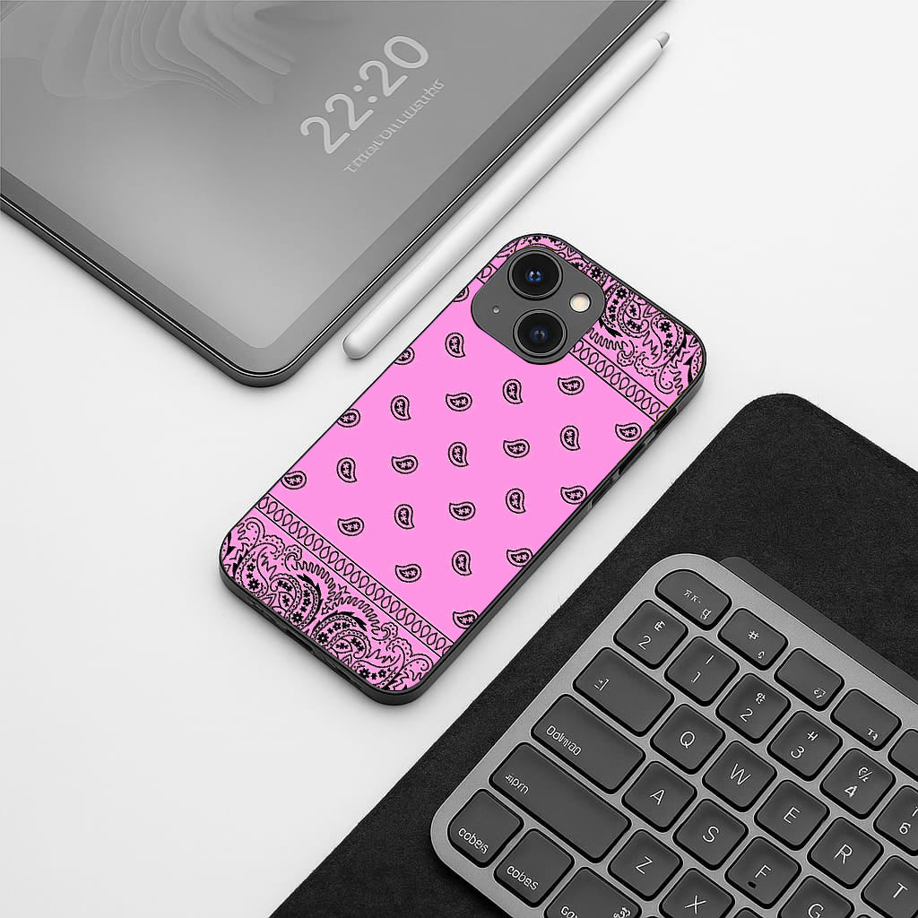 Paisley Purple pattern phone case for iphone 14 plus | Glass case