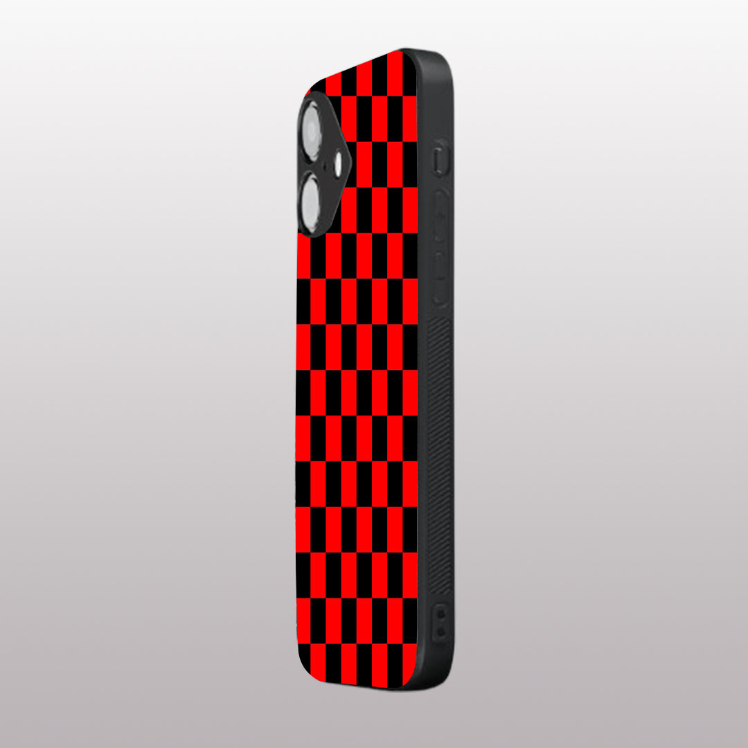 Red & Black Pattern phone case for iphone 16 | Glass case
