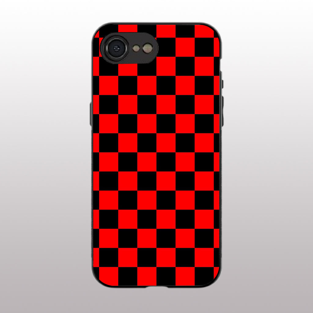 Red & Black Pattern phone case for iphone 16E | Glass case