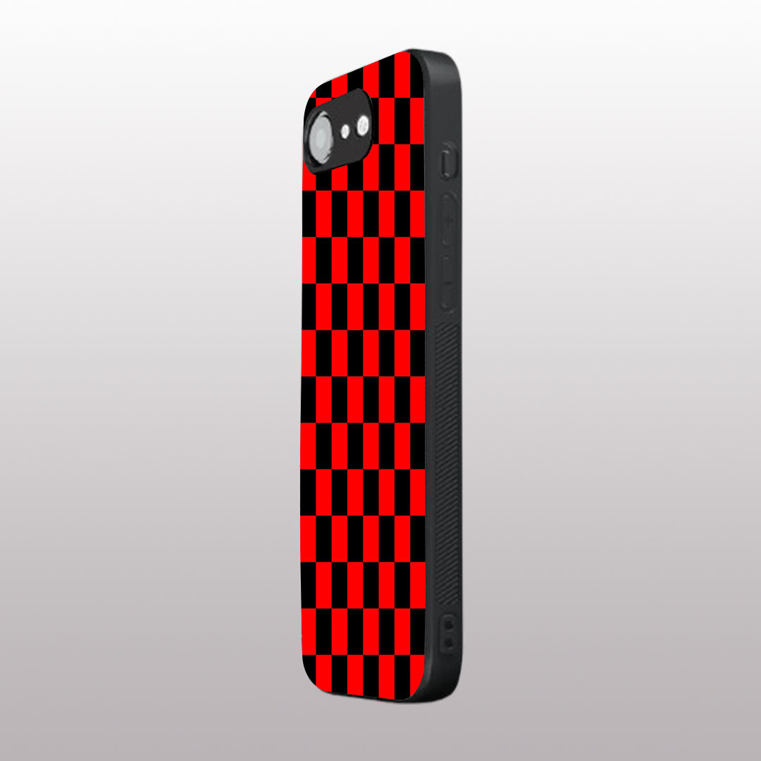 Red & Black Pattern phone case for iphone 16E | Glass case