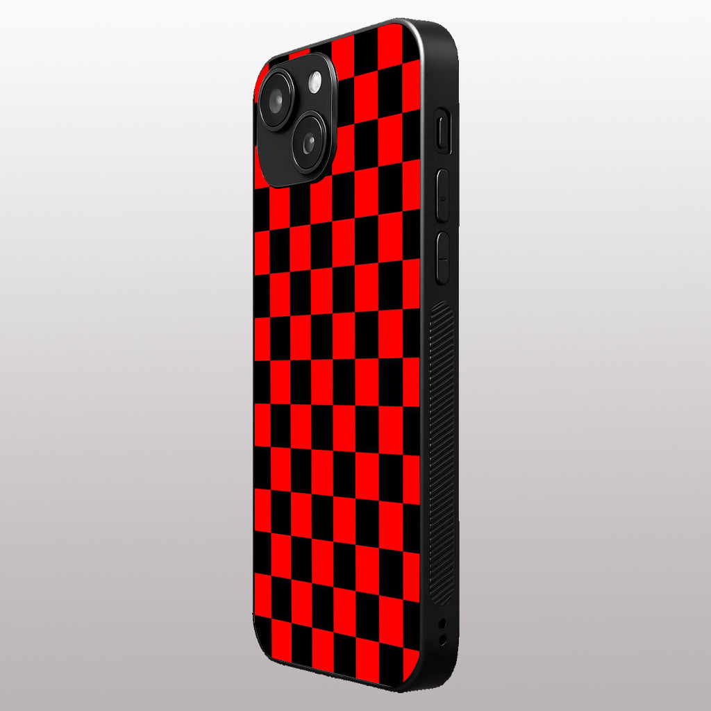 Red & Black Pattern phone case for iphone 14 plus | Glass case