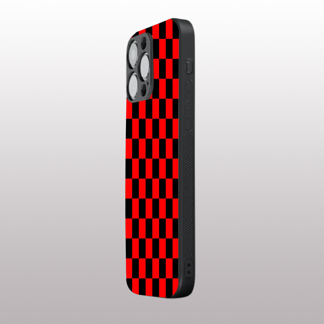 Red & Black Pattern phone case for iphone 13 pro max | Glass case
