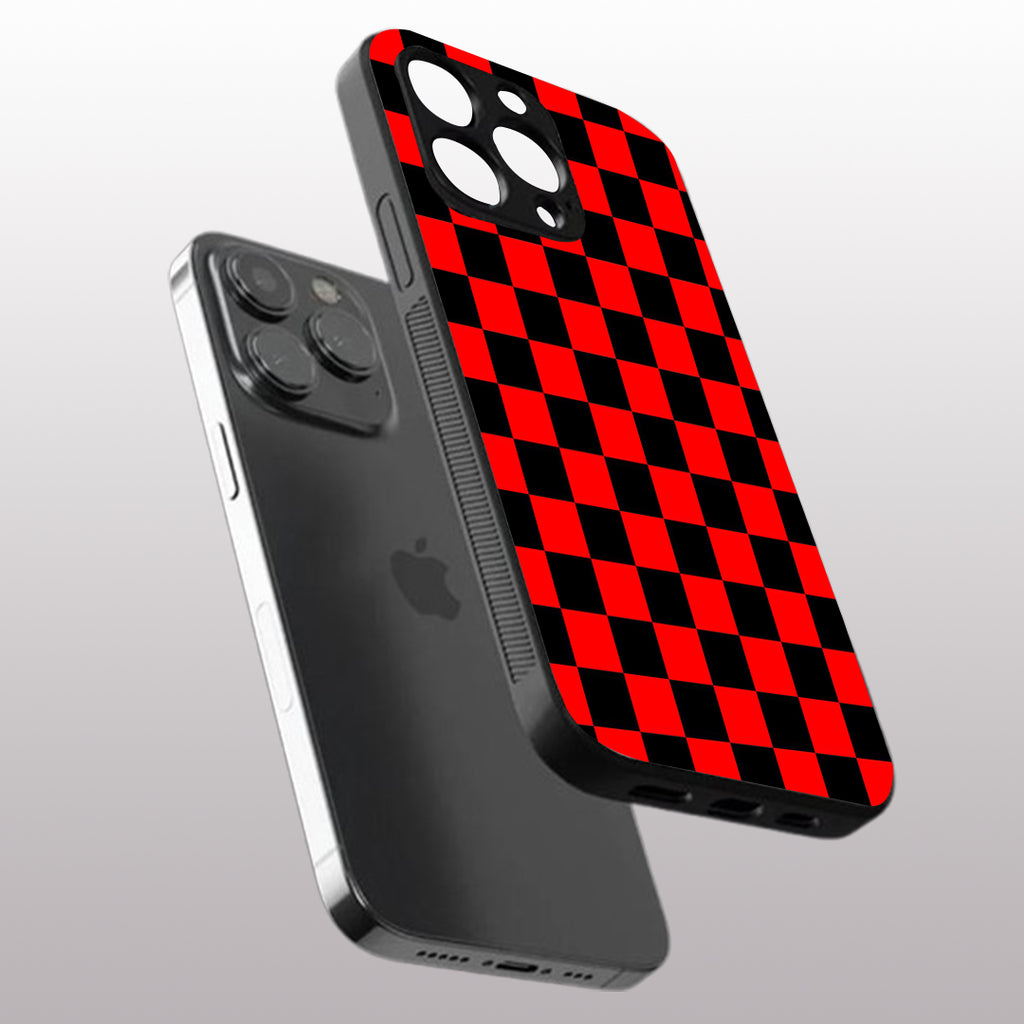 Red & Black Pattern pahone case for iphone 12 pro | Glass case