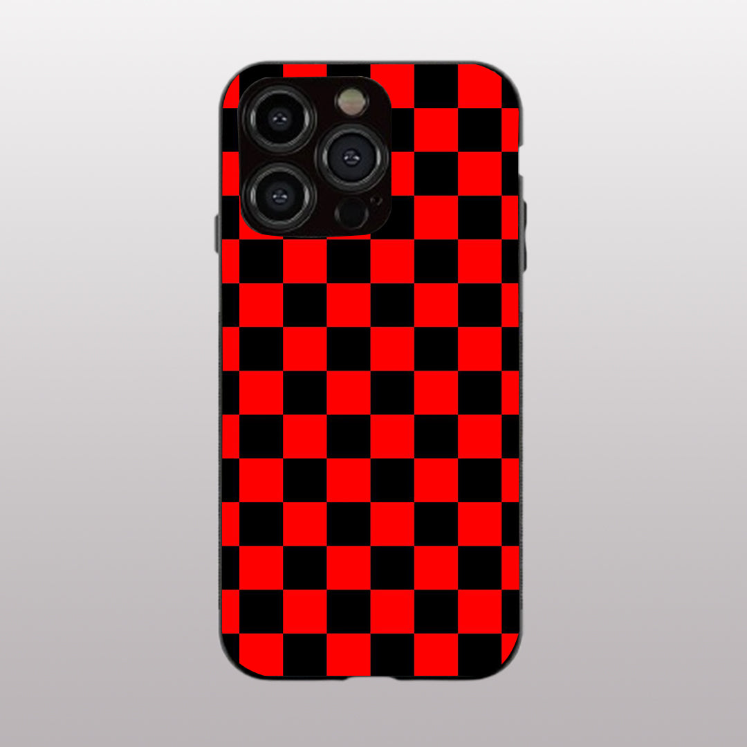 Red & Black Pattern pahone case for iphone 12 pro | Glass case
