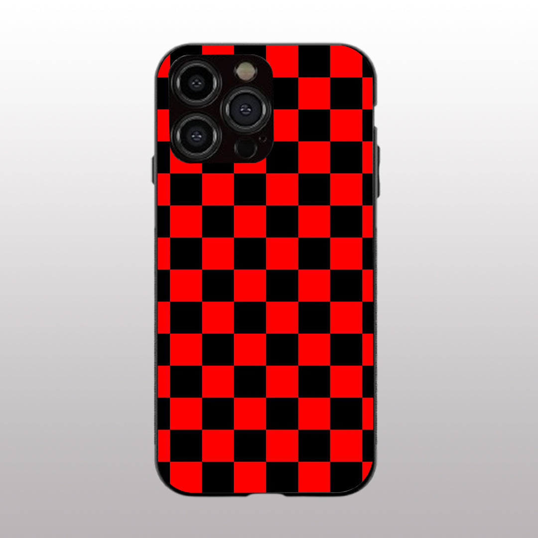 Red & Black Pattern phone case for iphone 15 pro max | Glass case