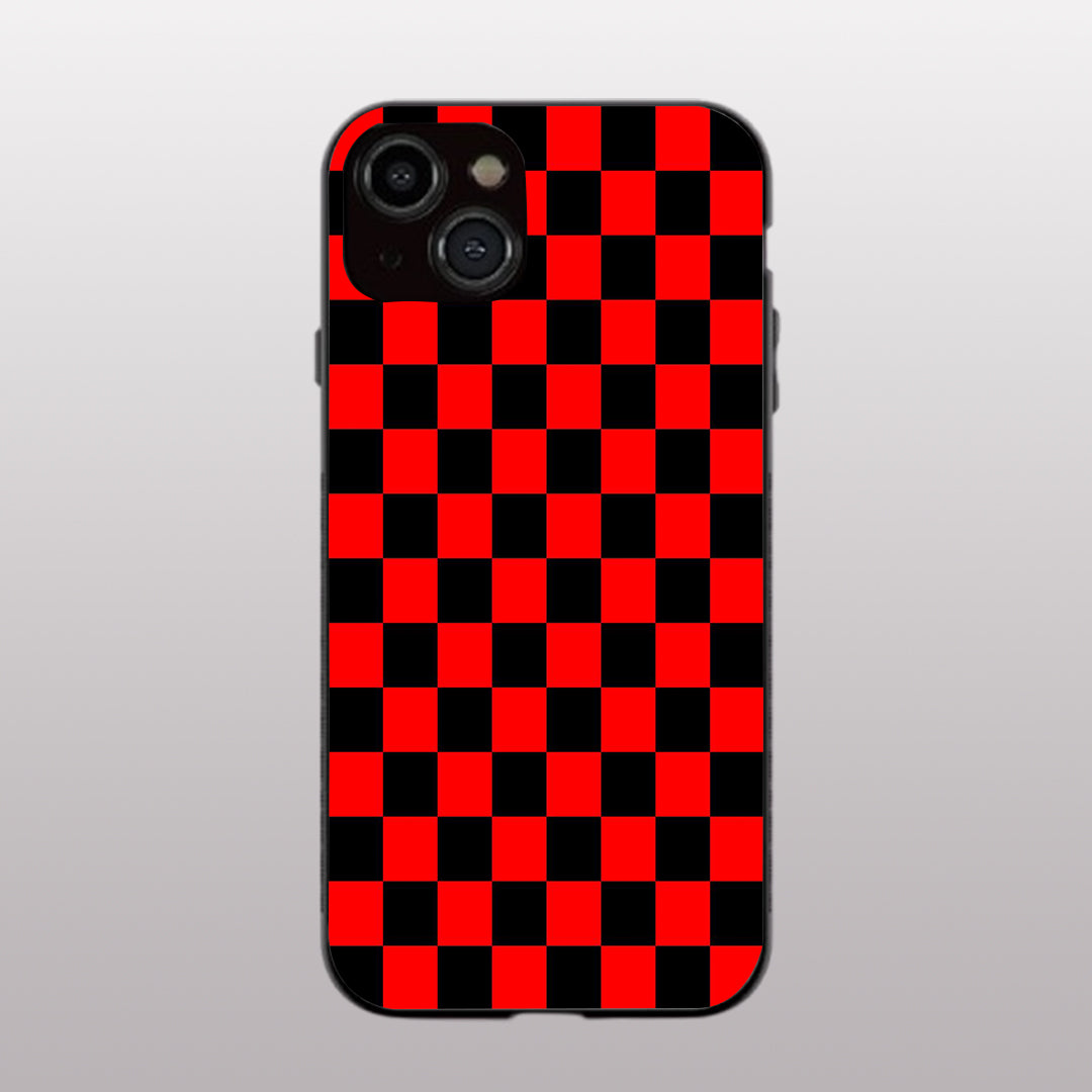 Red & Black pattern phone case for iphone 13 mini | Glass case